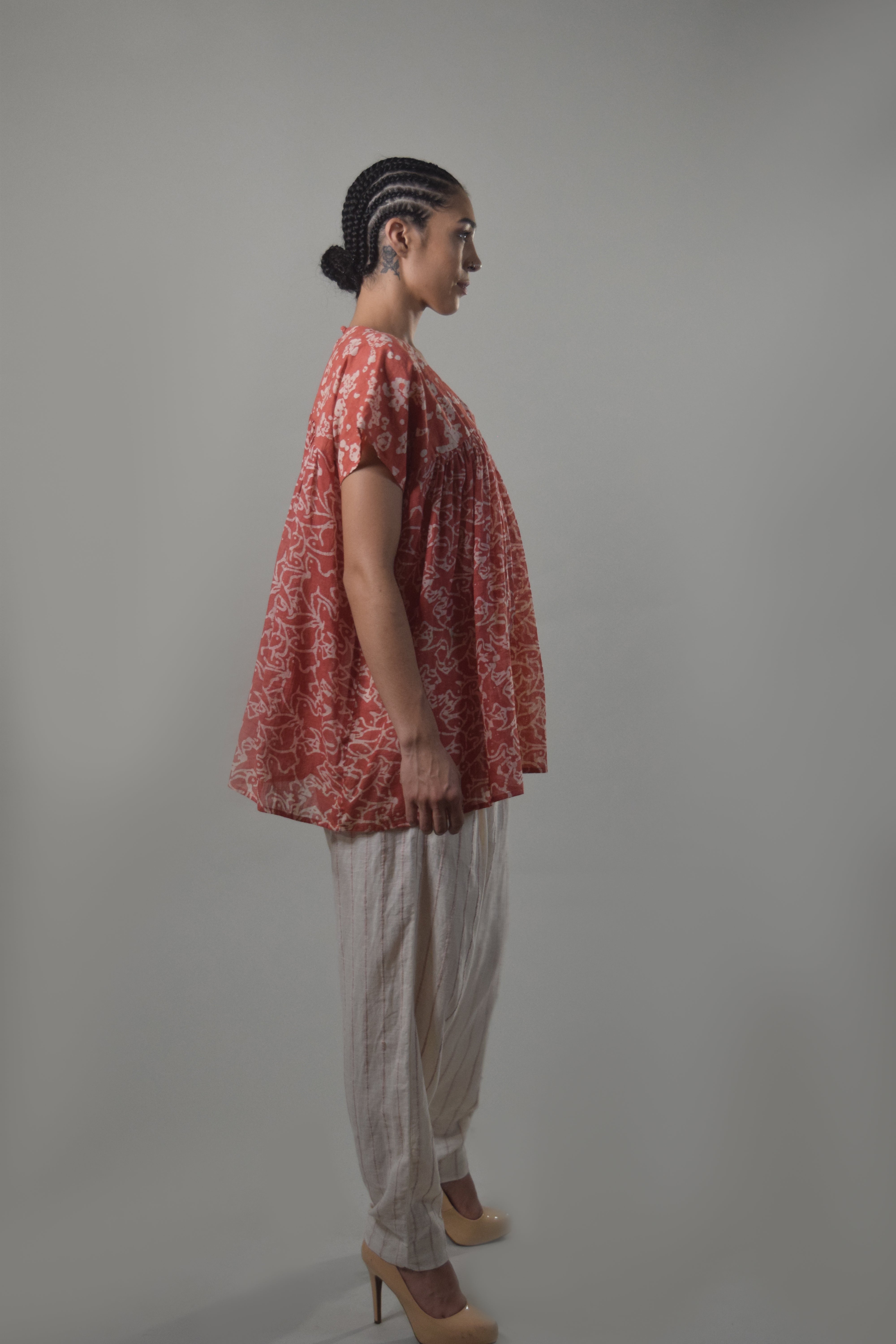 Gulshan Ruched Top - Cardinal Coral